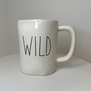 Rae Dunn WILD white ceramic mug